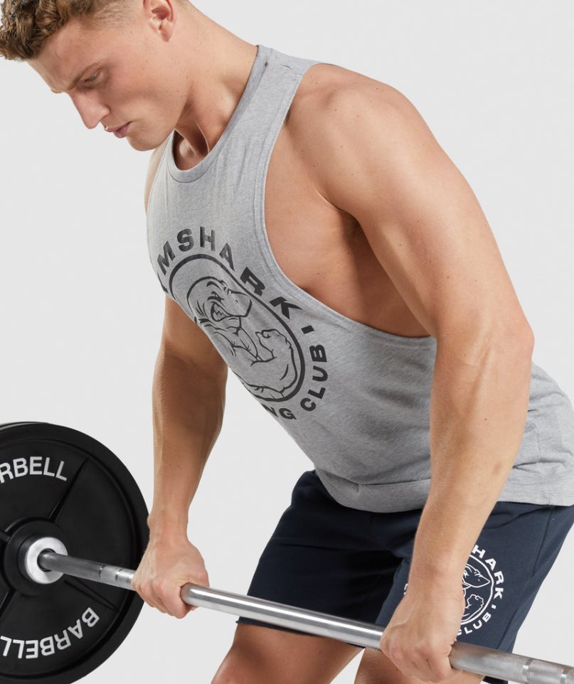 Men's Gymshark Legacy Drop Arm Tanks Light Grey | CA 3DAN16